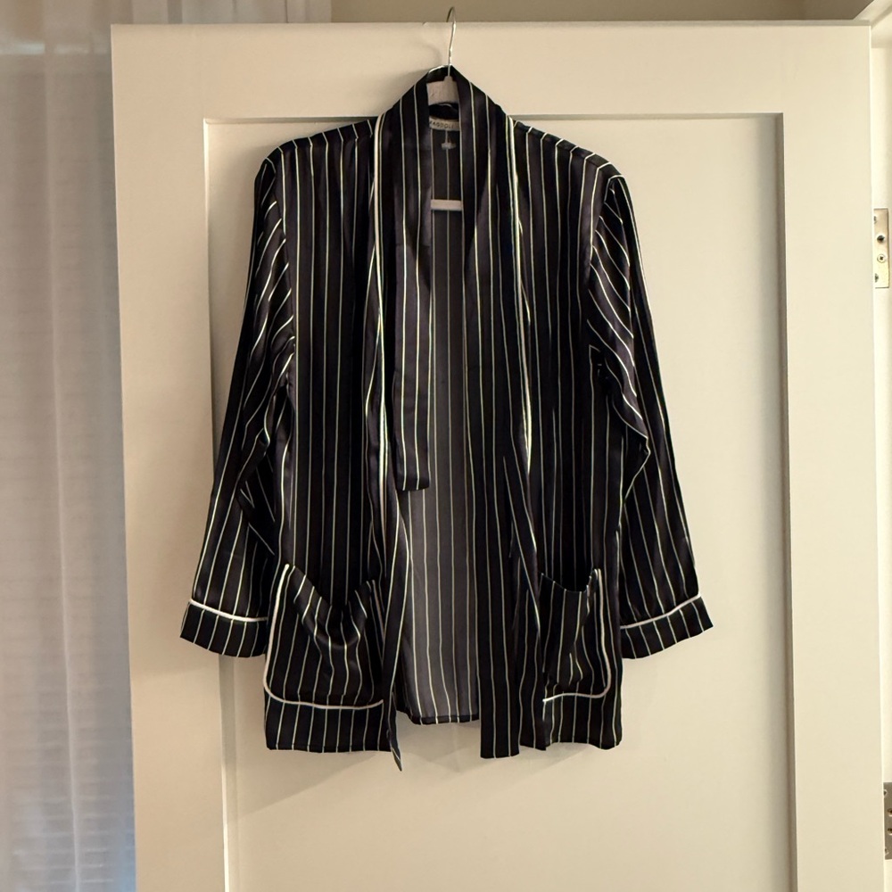 Ragdoll Black and White Striped Cardigan